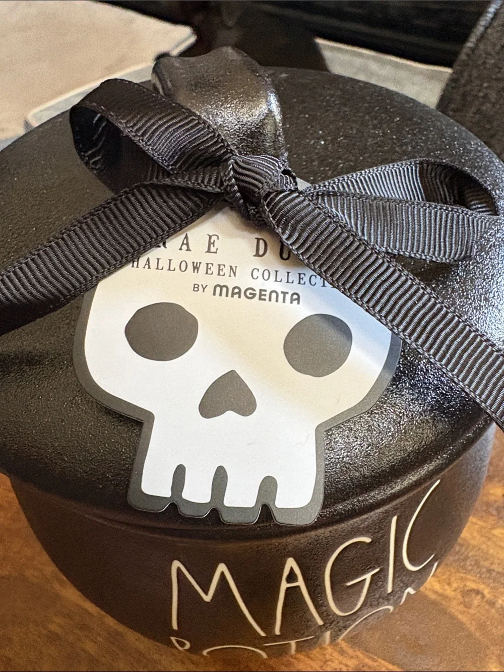 Rae Dunn Black 'Magic Potion' Ceramic Cauldron
